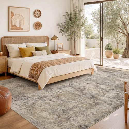 Nakagishi Boho 6x9 Area Rug Living Room Rugs Machine Washable Brown Grey - Image 6
