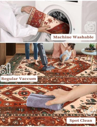 SERISSA 2'6"x10' Washable Non Slip Boho Runner Rug for Hallway - Image 4