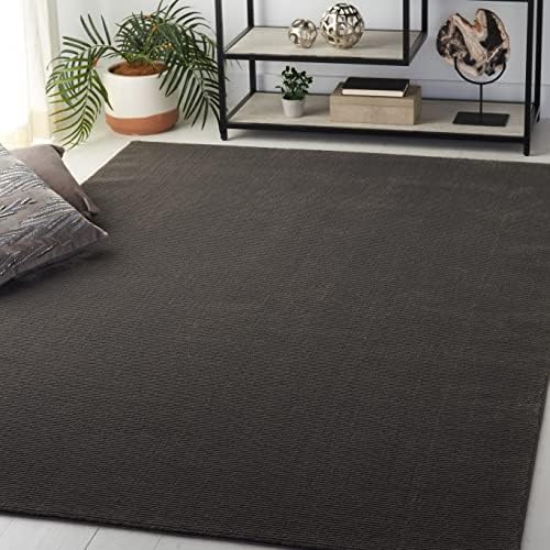 SAFAVIEH Revive Collection Accent Rug - 4' x 6', Charcoal, Solid Design, Non-Shedding & Easy Care, Ideal for High Traffic Areas in Entryway, Living Room, Bedroom (REV102H) by Unknown