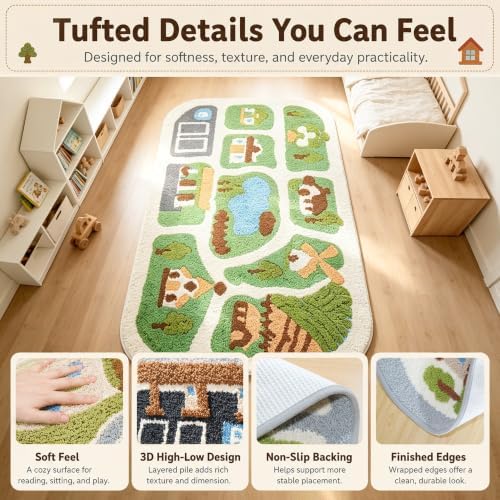 Nayoroom 3D High-Low Tufted Town Road Kids Playroom Rug, 3 x 5 ft - Image 5