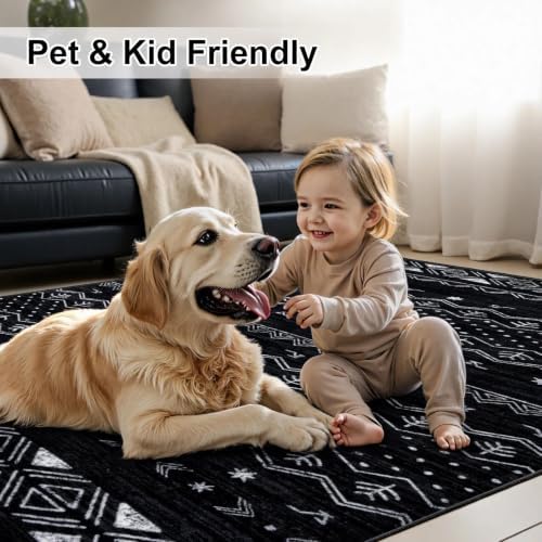 SERISSA 8ft Washable Non-Slip Boho Round Area Rug for Bedroom - Image 3