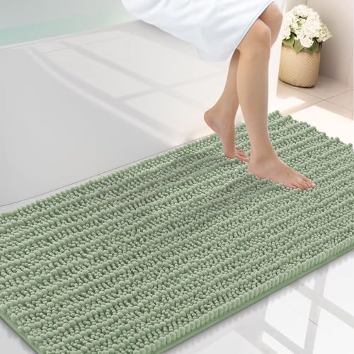 Smiry Bathroom Rugs 45X27, Extra Soft Rubber Backing Chenille Bath Mats by Smiry
