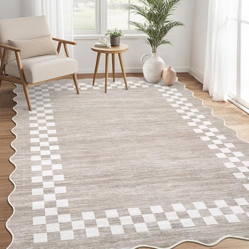 GarveeHome Small Bedroom Area Rug 3x5 Checkered Area Rug for Living Room by GarveeHome