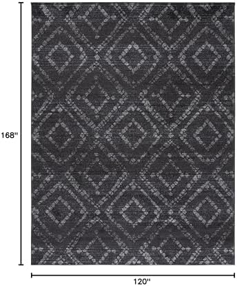 SAFAVIEH Adirondack Collection Area Rug - 10' x 14', Dark Grey & Grey, Modern Diamond Distressed Design, Non-Shedding & Easy Care, Ideal for High Traffic Areas in Living Room, Bedroom (ADR131F) - Image 2