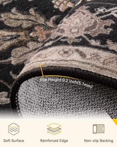 RELEANY Washable Area Rug, Small 2'x3', Black/Neutral - Image 6