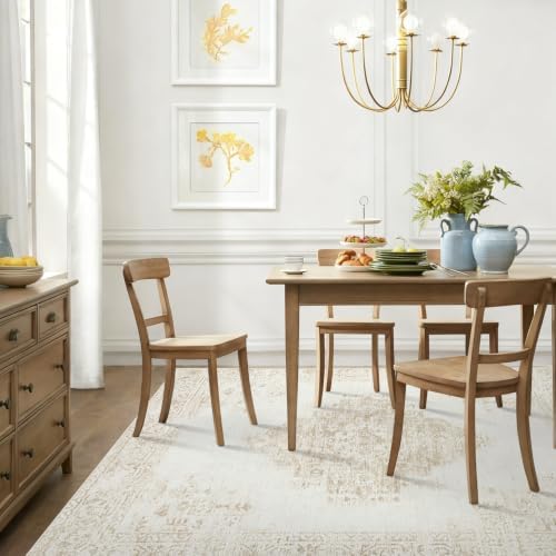 6x9 Area Rugs for Living Room: Washable Vintage Large Retro Rug Soft Non-Slip Indoor Low Pile Carpet for Bedroom Dining Room Nursery Office (Cream Beige, 6'x9') - Image 5