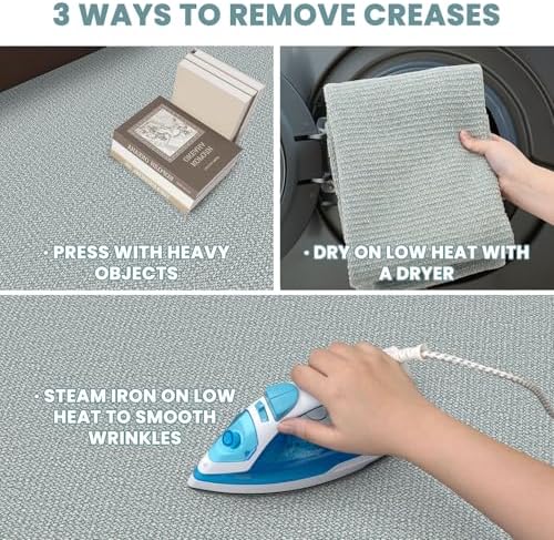 EARTHALL Washable Runner Rug, Non Slip Door Runner, 3x7 Ft, Turquoise/Gray - Image 4