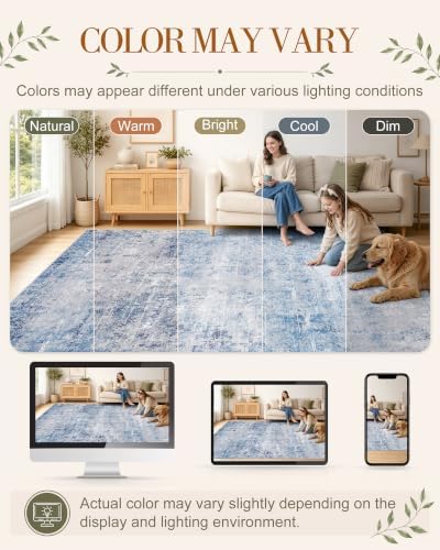 OLANLY 6x9 Washable Area Rug, Soft Non Slip Carpet for Bedroom Living Room - Image 2