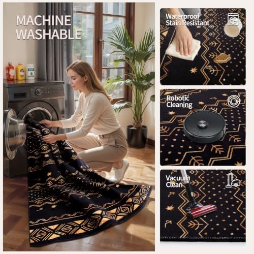 SERISSA 8x10 Washable Non-Slip Boho Area Rug for Living Room - Image 4