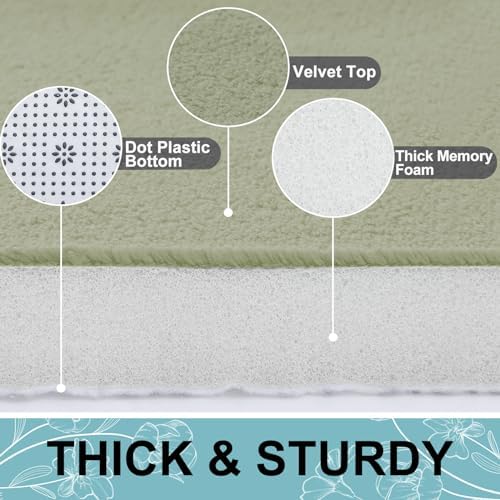 Smiry Memory Foam Toilet Rugs 24x20, Extra Soft Absorbent Bathroom Rugs - Image 3
