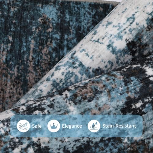 GarveeHome Modern Abstract Runner Rug 2.5x8 Hallway Rug Blue Green - Image 7