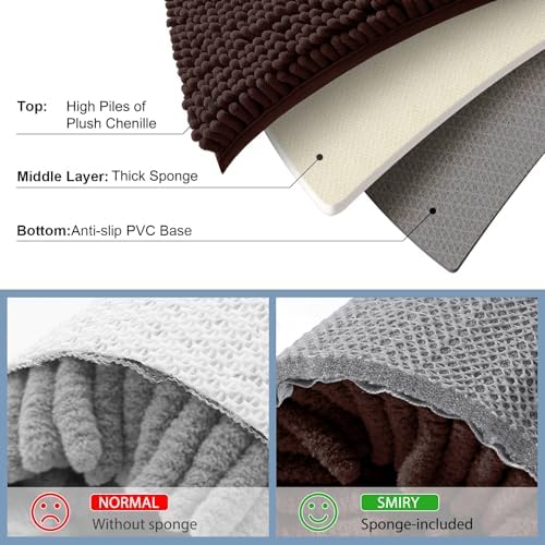 Smiry Bathroom Rugs 47X24, Luxury Chenille Extra Soft Absorbent Bath Mat - Image 6