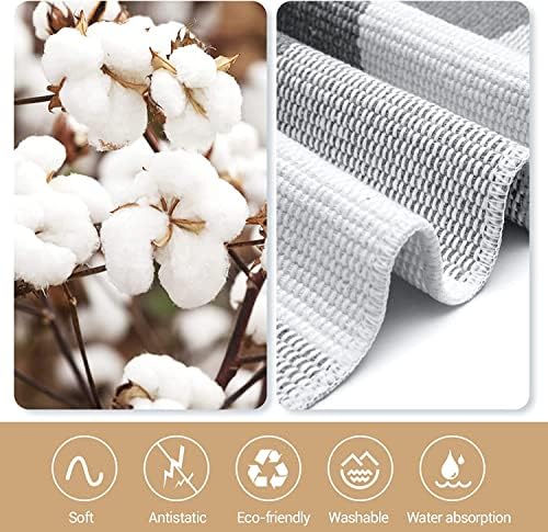 SEEKSEE Buffalo Plaid Outdoor Rug 3' x 5' Gray and White Front Door Mat, Layering Rug for Porch, Washable Doormat, Front Porch Rug for Outdoor Entrance Entryway Patio Porch Decor - Image 7