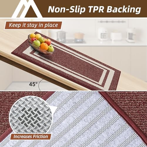 COSY HOMEER Kitchen Rugs Sets of 2 Non-Slip Washable,20"x30"+20"x48" - Image 3