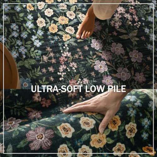 4x6 Washable Area Rugs for Entryway: Small Living Room Rug Stain Resistant Non Slip Low Pile Soft Faux Wool Throw Rugs for Bedroom Kitchen Bathroom Laundry Room Dorm Office Front Door Entry Indoor - Image 3