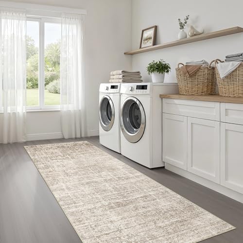 LOONGRUG Runner Rug 3x8 Washable Non-Slip Kitchen Neutral Rug Brown - Image 6