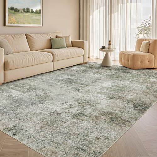 Tortania Area Rug Living Room Rugs - 6x9 Washable Large Soft Neutral Boho Moroccan Bohemian Farmhouse Rug Indoor Floor Carpet for Bedroom Under Dining Table Home Office Decor - Olive Brown by Tortania