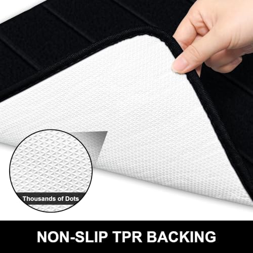 Memory Foam Bath Mat 36" x 24", Ultra Soft Absorbent Bathroom Rug Non Slip, Machine Washable Bath Rug for Bathroom, Shower and Tub,Black - Image 4