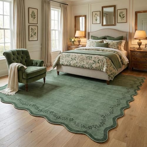GarveeHome 6x9 Scalloped Area Rug Soft Washable Rug for Living Room Bedroom - Image 2