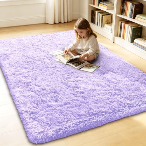 Smiry Area Rugs for Living Room Bedroom 3x5 ft, Fluffy Washable Carpet by Smiry