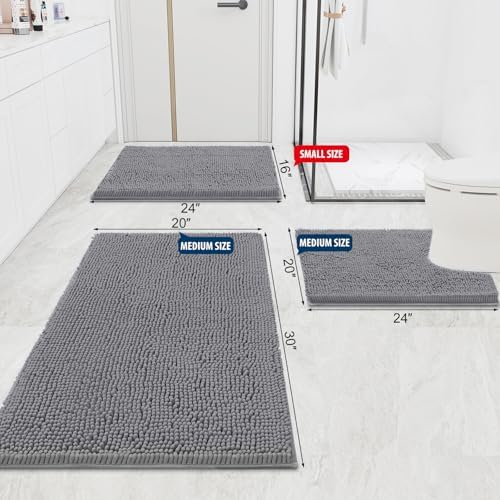 Smiry Bathroom Rugs 59X24, Luxury Chenille Extra Soft Absorbent Bath Mat - Image 2