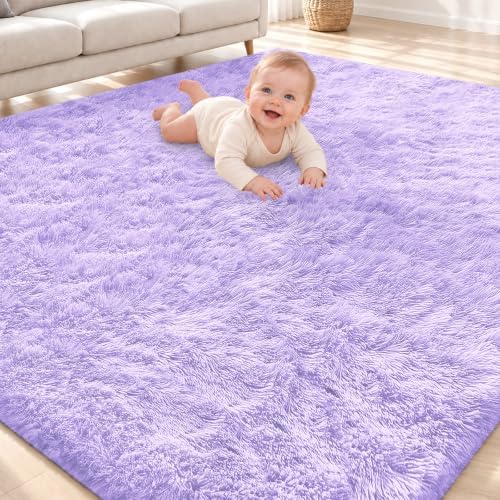 Smiry Area Rugs for Living Room Bedroom 4x5.9 ft, Fluffy Washable Carpet by Smiry