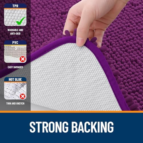 OLANLY Bathroom Runner Rugs 47x24, Extra Soft Absorbent Chenille Bath Rugs - Image 6