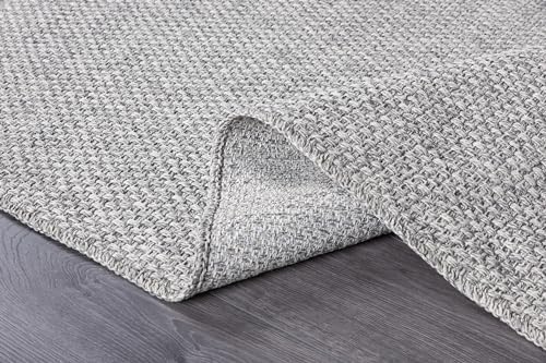 CAMILSON Easy Jute Rug 8x10, Indoor Outdoor Grey Color Area Rugs for Living Room Farmhouse Patio and Kitchen Rug, Solid Boho Woven Design, Easy-Cleaning, Washable Outside Carpet Alfombras (8 x 10) - Image 4