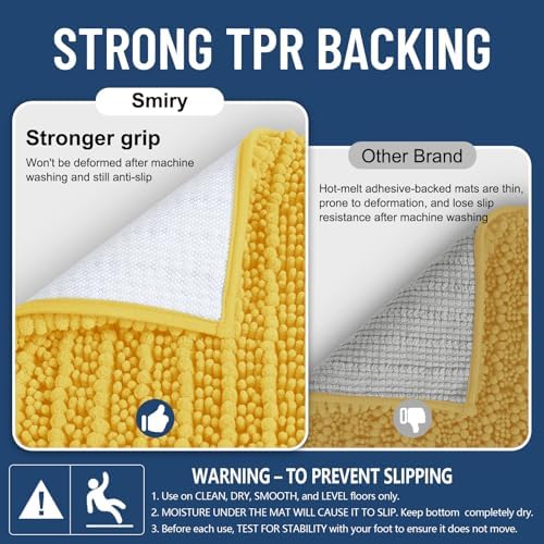Smiry Bathroom Rugs 47X20, Extra Soft Rubber Backing Chenille Bath Mats - Image 3