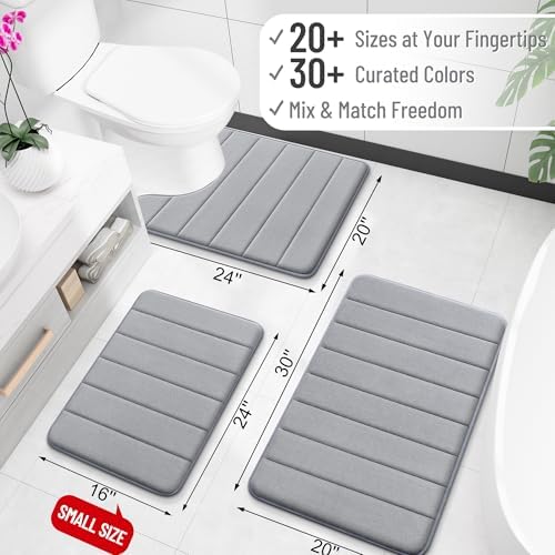 OLANLY Memory Foam Bath Mat 24x16, Super Soft and Absorbent Bathroom Rugs - Image 2