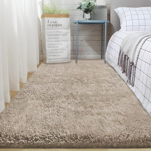 2x6 Runner Rug for Bedroom: Fluffy Shag Soft Washable Rugs Small Fuzzy Plush Indoor Carpet for Hallway Bedside Dorm Kids Girls Boys Room (Camel, 2'x6') - Image 5