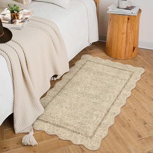GarveeHome Scalloped Door Mat 2x3 Rugs for Entryway Washable Non-Slip by GarveeHome