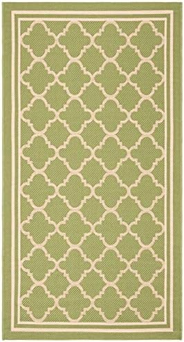 SAFAVIEH Washable Rug Outdoor Courtyard Collection - 2'7" x 5', Green & Beige, Non-Shedding & Easy Cleaning, Ideal for Patio, Backyard, Mudroom (CY6918-244) - Image 2