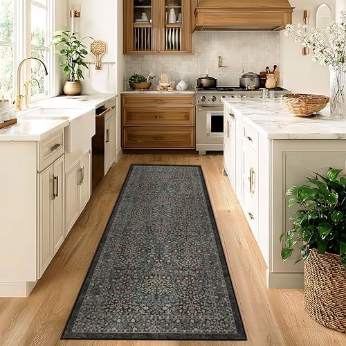 Runner Rug 2x6 Kitchen Runners Non Skid Washable ft Washable Green Hallway Rug - Image 2