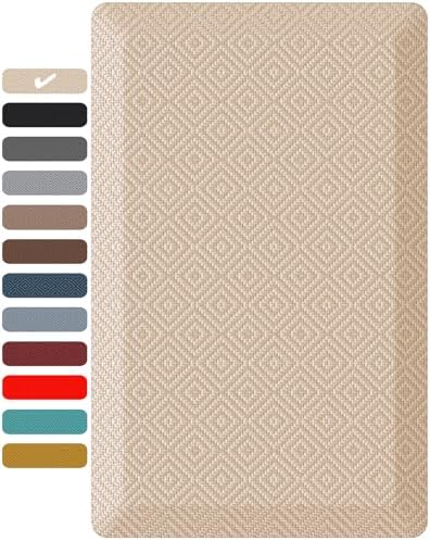 Ophanie Kitchen Mats for Floor,3/4 inch Thick,20x32 Anti Fatigue Cushioned Mat,Kitchen Rugs,Waterproof,Comfort Ergonomic Standing Mat for Office,Home,Sink with 99+ Pairs of Anti-Slip Bottom Ridges by Ophanie