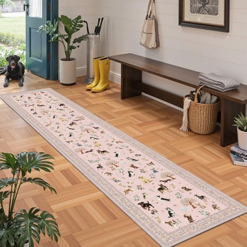 Pink Floral Hallway Runner Rug 2x8 for Bedroom Kitchen - Image 5