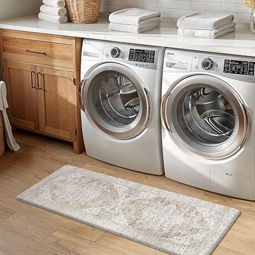 GENIMO Anti Fatigue Kitchen Mats for Floor 2PCS, Standing Rugs,BeigeTan - Image 7