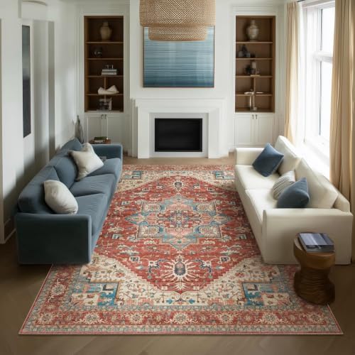Machine Washable Rugs for Living Room: 10x14 Area Rugs for Bedroom by NoiFamo
