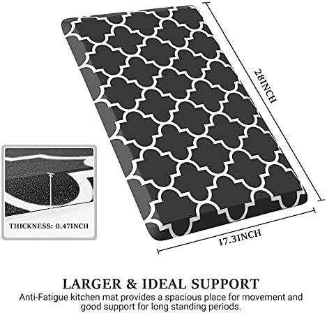 WISELIFE Kitchen Mats and Rugs Cushioned Anti-Fatigue, 17.3"x 28", Black - Image 2