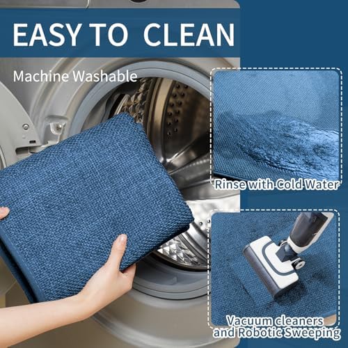 YDKGL Kitchen Rugs Kitchen Mats for Floor Non Slip Washable Blue 17"x47" - Image 4