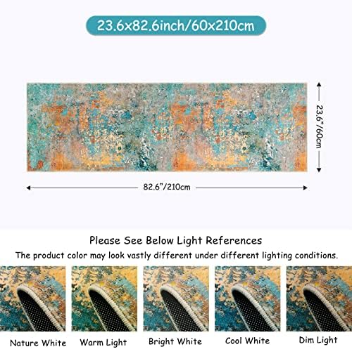 Lahome Modern Abstract Runner Rug - 2x7 Washable Hallway Rug Colorful Kitchen Carpet with Rubber Backing, Contemporary Soft Non Slip Indoor Floor Accent Mat for Bedroom Laundry Room Bathroom RV - Image 2