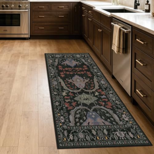 Runner Rug for Entryway 2x6 Washable Floral Rug - Image 4