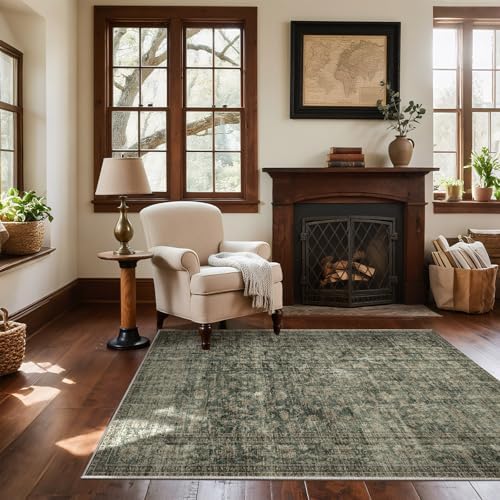 Machine Washable Throw Rugs for Entryway: Door Mat Indoor Entrance 4x6 Rug Boho Small Area Rug Non-Slip Low Pile Kitchen Rug for Front Door Indoor Entrance Entry Kids Room by palohom