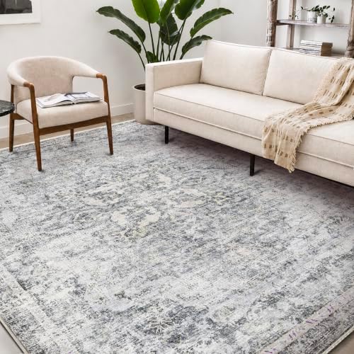 CHAMPLANT Washable Area Rug 9'x12' Retro Boho Design Non-Shedding Easy Care Ideal for High Traffic Areas in Living Room Bedroom Office Coffee Table Kitchen Large Carpet - Image 2