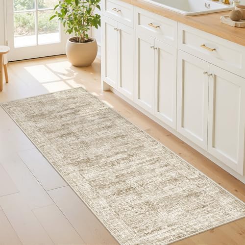 2x6 Runner Rug Non Slip,Washable Hallway Runner Rug,Brown - Image 3