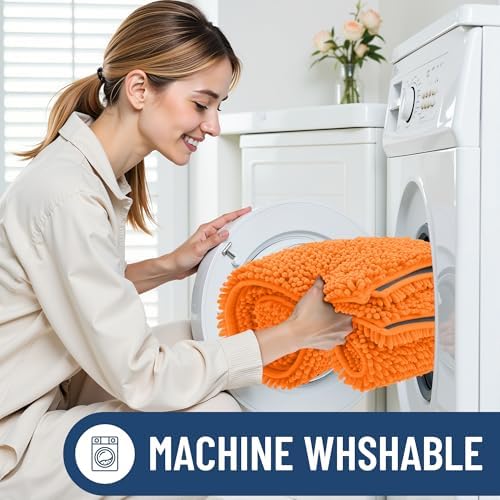 Smiry Bathroom Rugs 30X20, Luxury Chenille Extra Soft Absorbent Bath Mat - Image 6