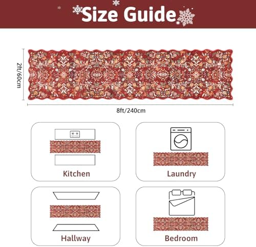Yamaziot 2x8 Christmas Runner Rug Washable Christmas Holiday Carpet Runner - Image 2