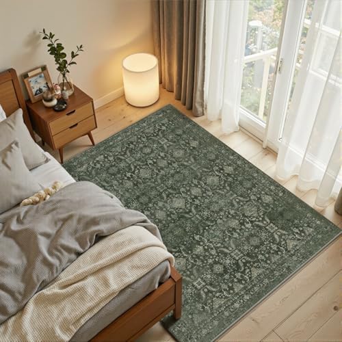 Rugxara Green 3x5 Rug for Entryway Bedroom Washable Area Rugs Carpet - Image 2