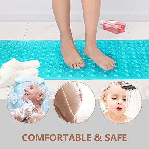 Sheepping Baby Bath Mat Non Slip Extra Long Bathtub Mat for Kids 40 X 16 Inch - Eco Friendly Bath Tub Mat with 200 Big Suction Cups,Machine Washable Shower Mat (Green) - Image 6