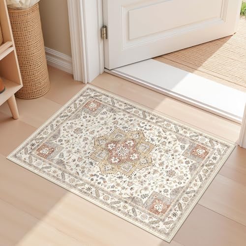 cotiled 2x3 Area Rug for Living Room, Washable, Traditional, Golden Taupe by COTILED